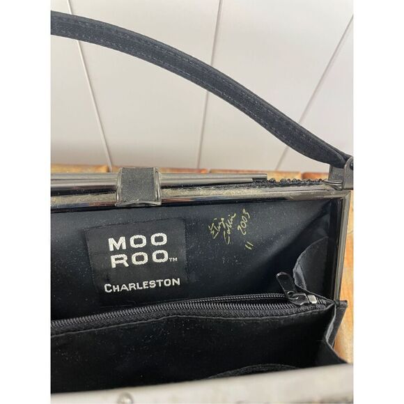 Moo Roo Charleston Style Mini Purple Beads Evening Bag Purse Signed Y2K Vintage - Picture 6 of 14